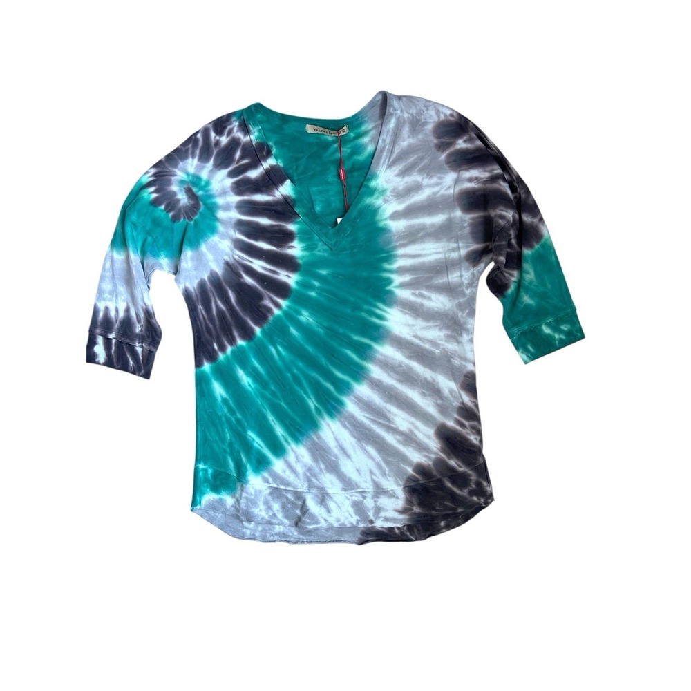 XCVI Tie Dye Tunic Top Size XS Boho Lagenlook Loungewear Elevated Casual Comfort